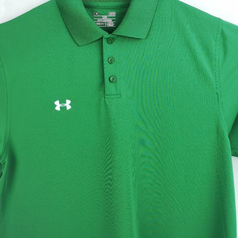 Under Armour Heatgear Loose Fit Mens Green Polo Lg